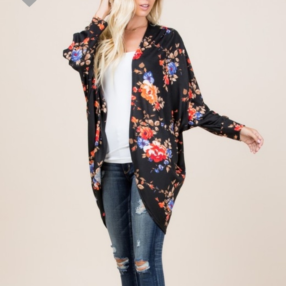 Black Floral Cardigan - Picture 1 of 2